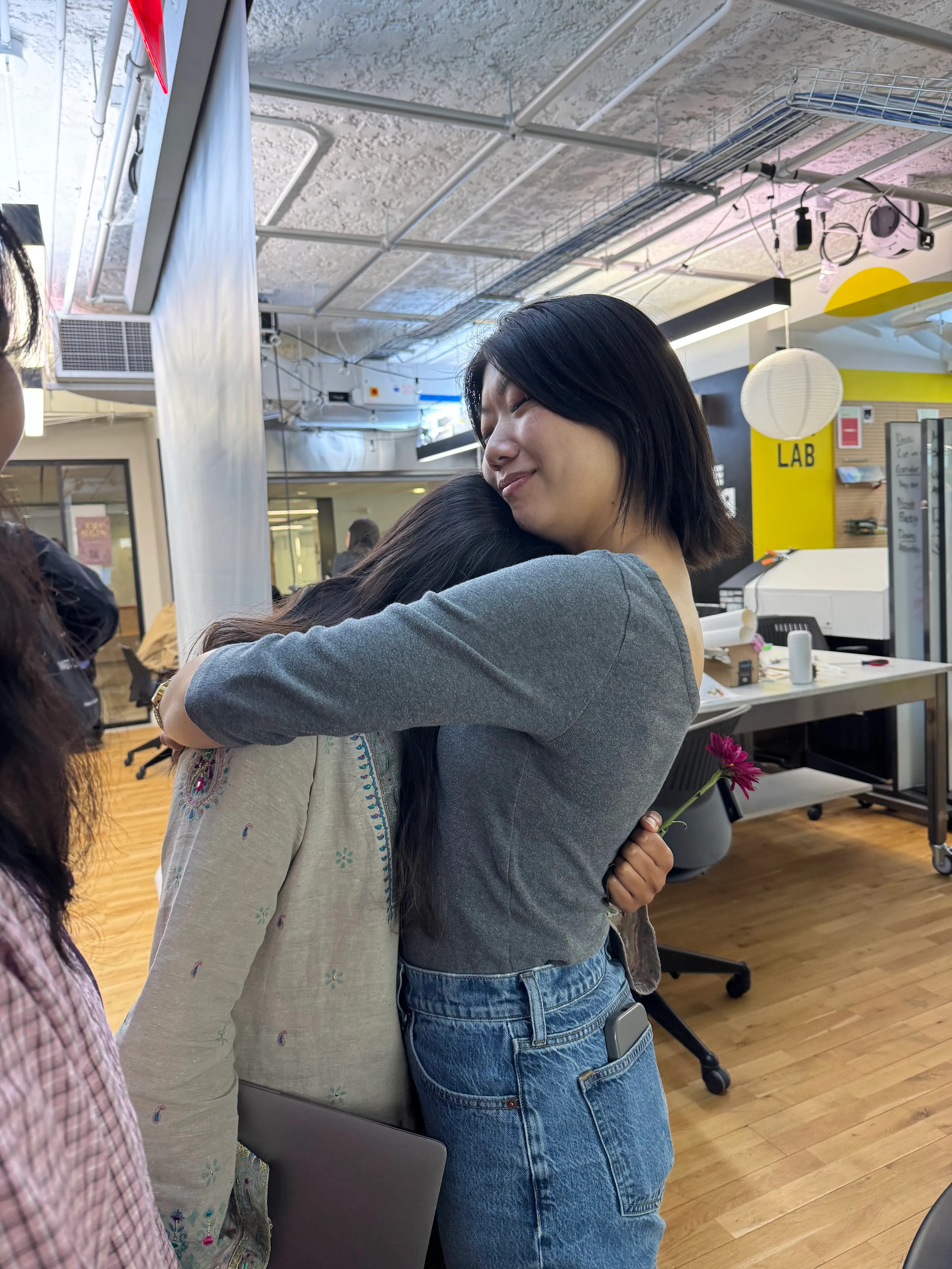 Sana looking exhausted after presenting her thesis