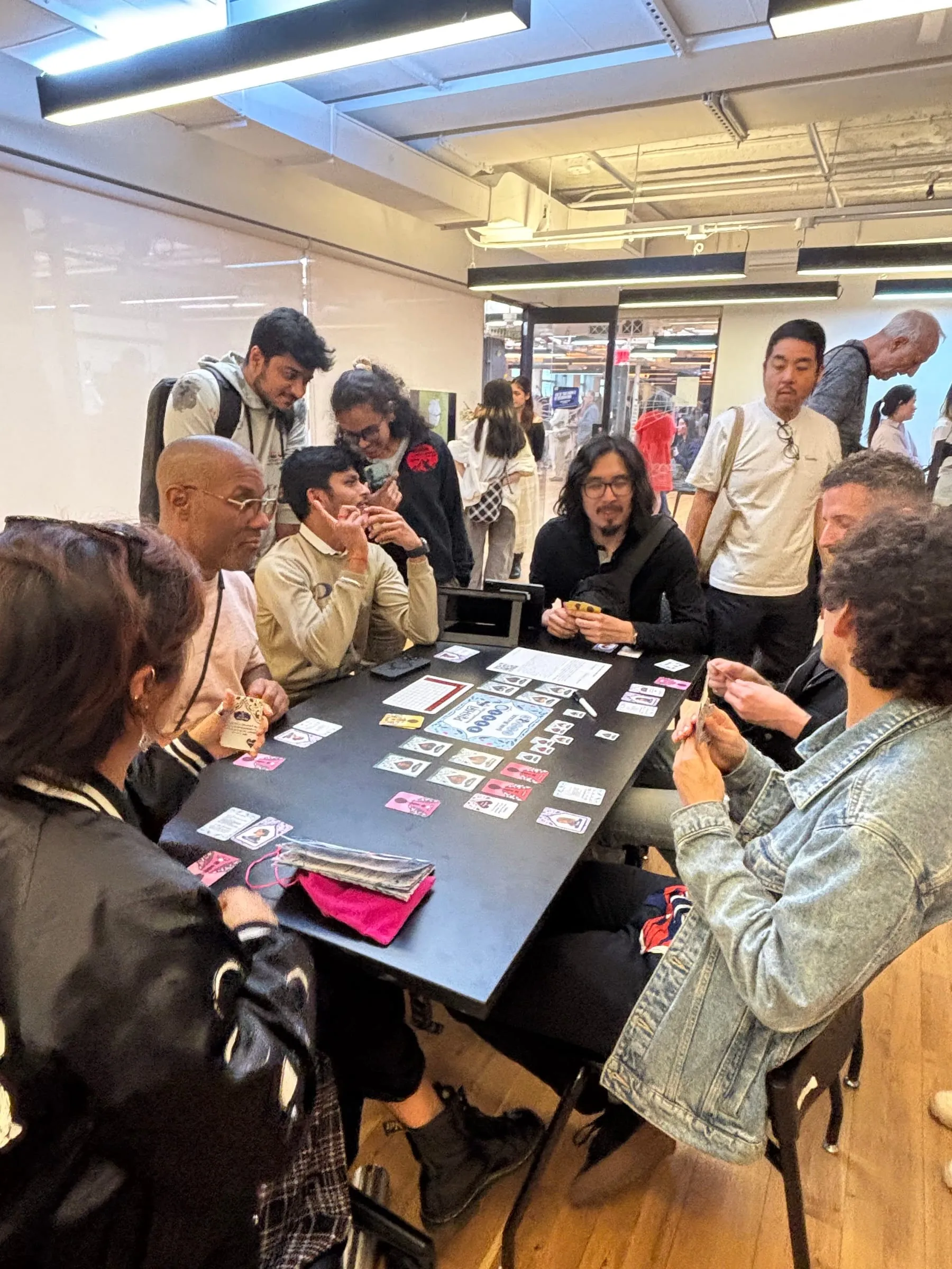 Rishta on show at the ITP Spring Show, players crowded round the table